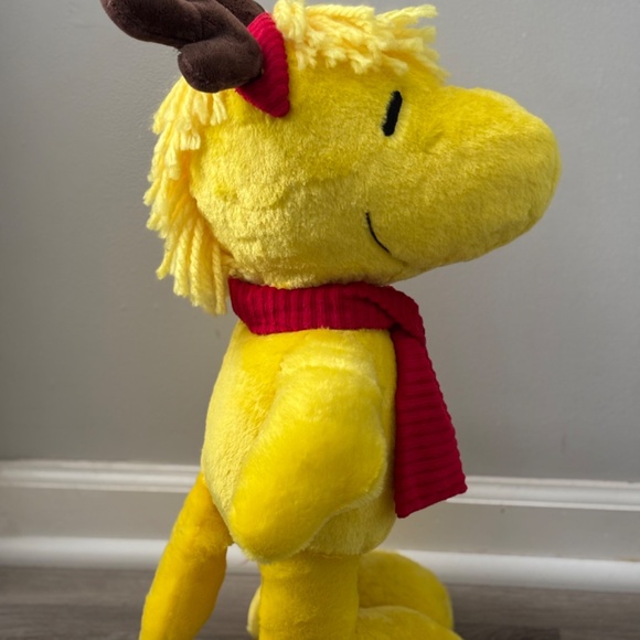 WOODSTOCK Reindeer Antlers Plush 2015 PEANUTS 22" Porch Stuffed Figure Christmas - Picture 7 of 11